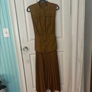 Anthropologie Brown Maxi Dress